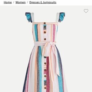 J. Crew Pastel Multi-Stripe Tie-Waist Midi Dress